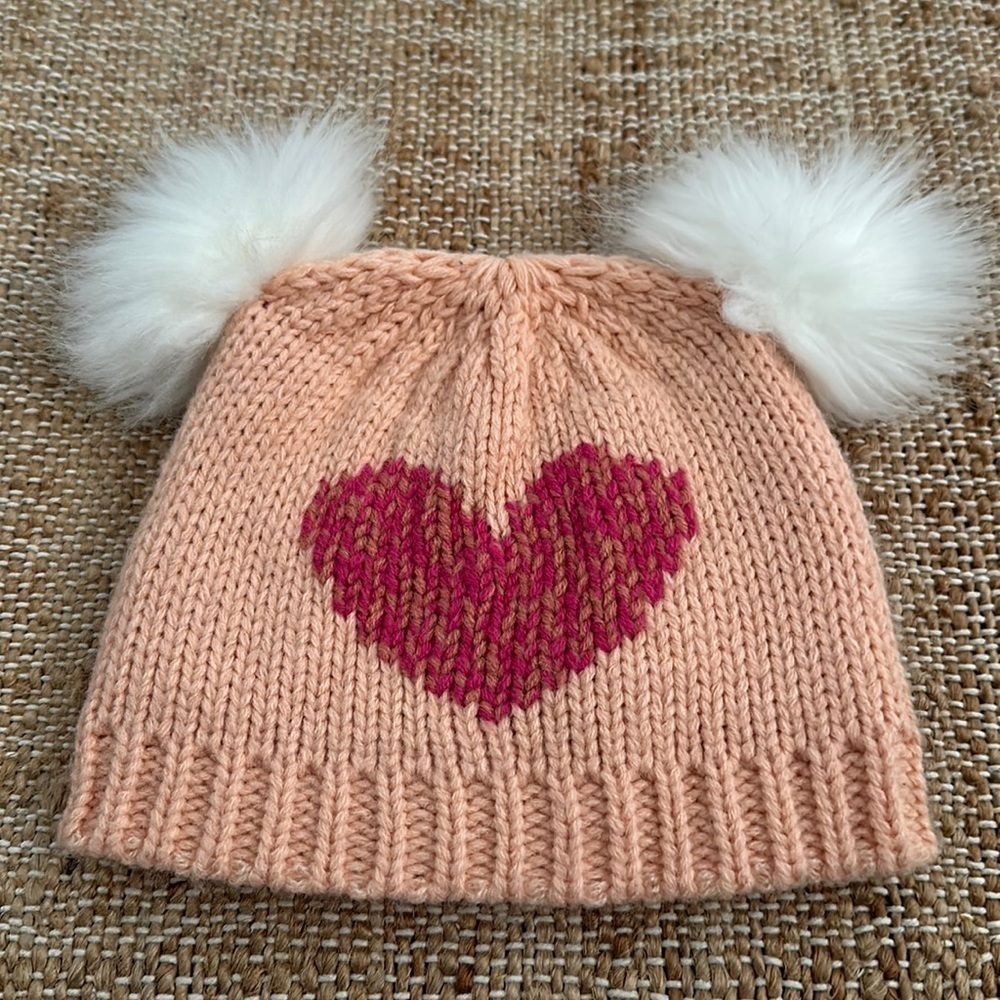 Anthropologie Maeve Kids Baby Heart Beanie OS